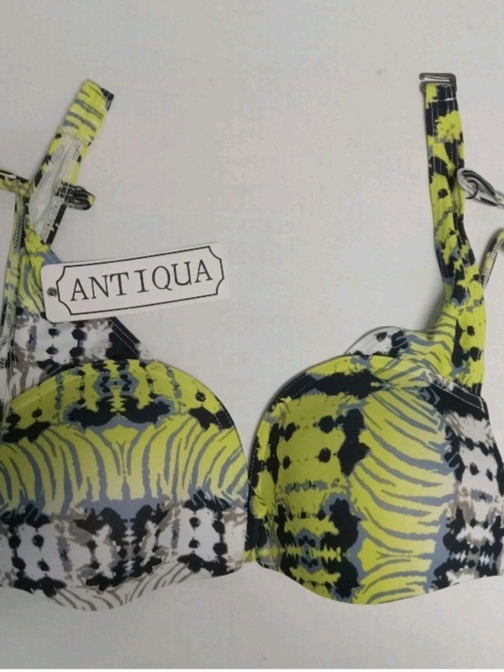 ANTÍQUA Yellow Black Patterned 2 Piece Bikini Set